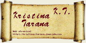 Kristina Tarana vizit kartica